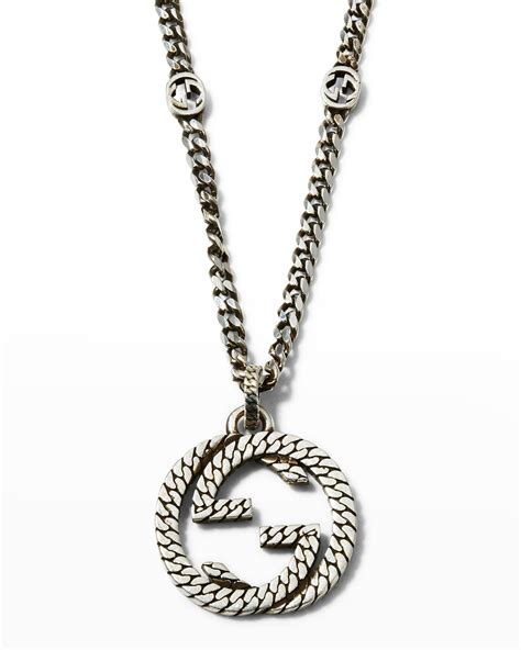 gucci snake necklace men's|Gucci pendant necklace silver.